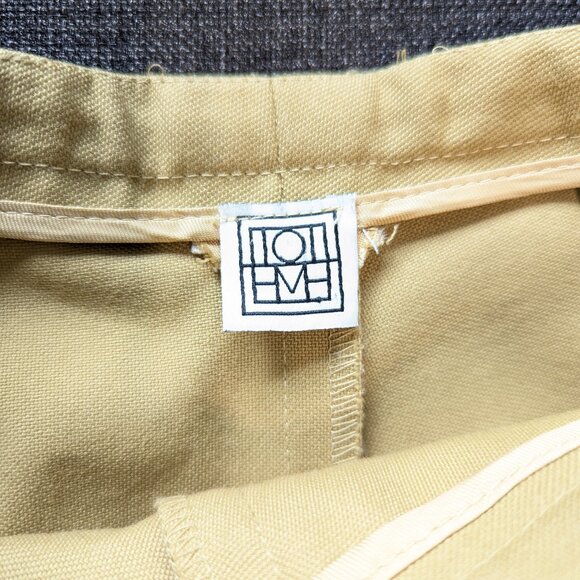 Toteme Mustard Yellow Cotton Twill High Waisted Wide Leg Pants XS - Picture 5 of 14